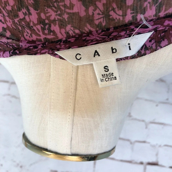 CAbi #823 Sonnet Silk Boho Sheer Floral Print‎ Top - Picture 8 of 8